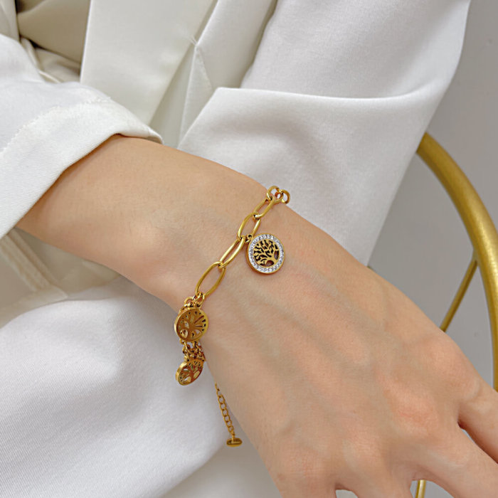 Wholesale Stainless Steel Bracelet with lifetrees