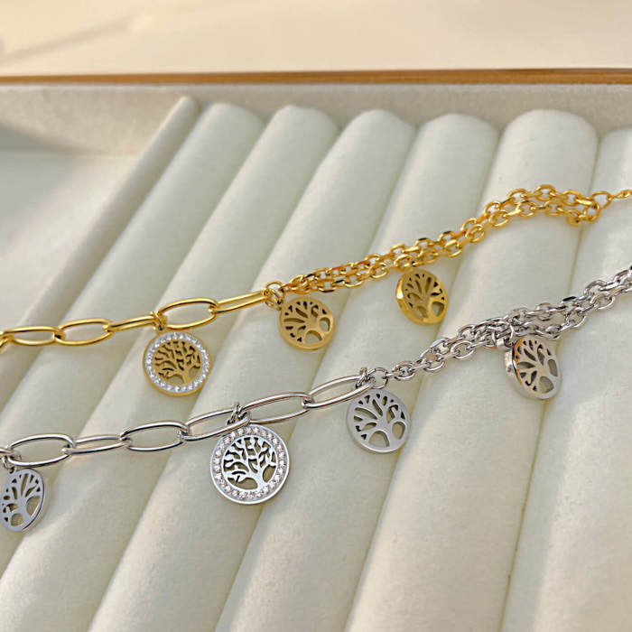 Wholesale Stainless Steel Bracelet with lifetrees