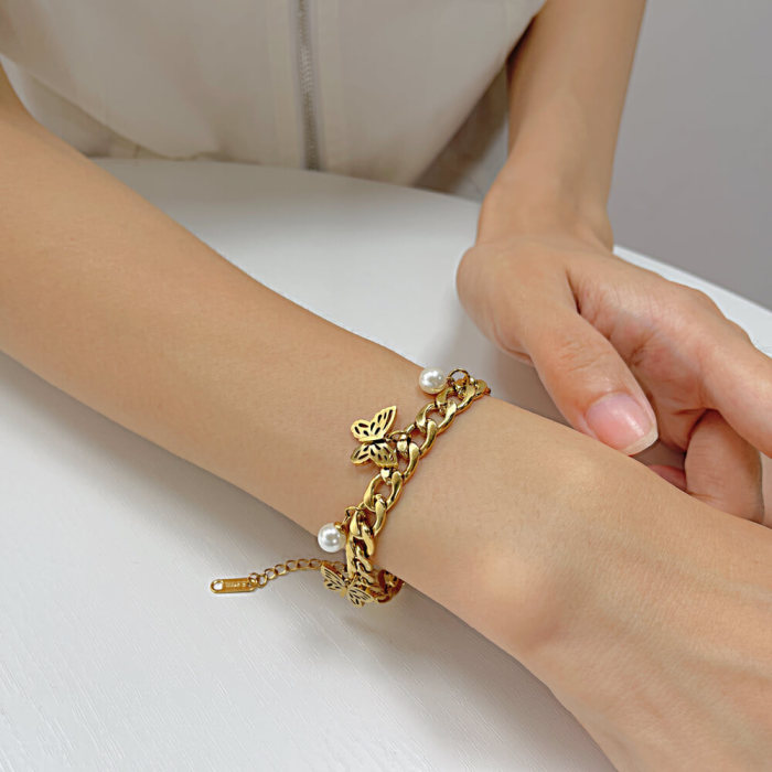 Wholesale Stainless Steel Butterfly Bracelet