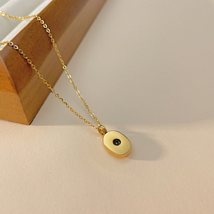 Wholesale Black Zirconia Stainless Steel Necklace