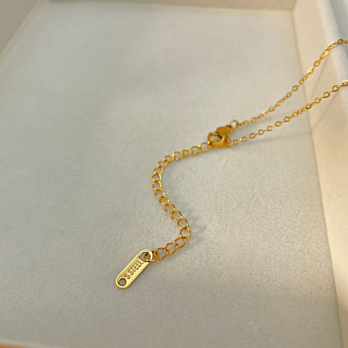 Wholesale Black Zirconia Stainless Steel Necklace