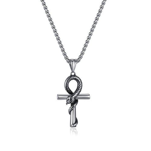 Wholesale Stainless Steel Mamba Snake Cross Pendant