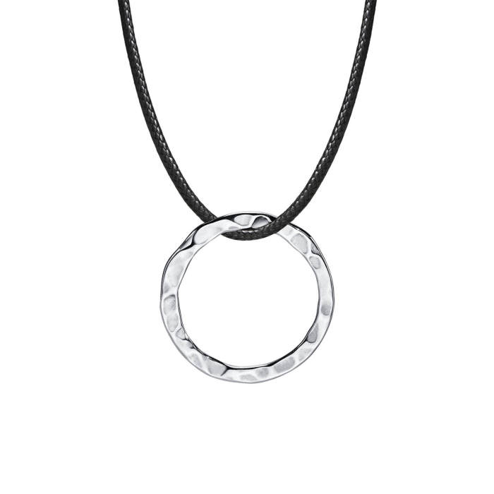 Wholesale Stainless Steel Hammered Circle Pendant