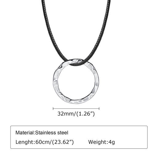 Wholesale Stainless Steel Hammered Circle Pendant
