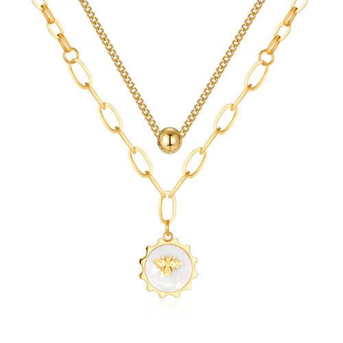 Wholesale Stainless Steel Double Layered Necklace