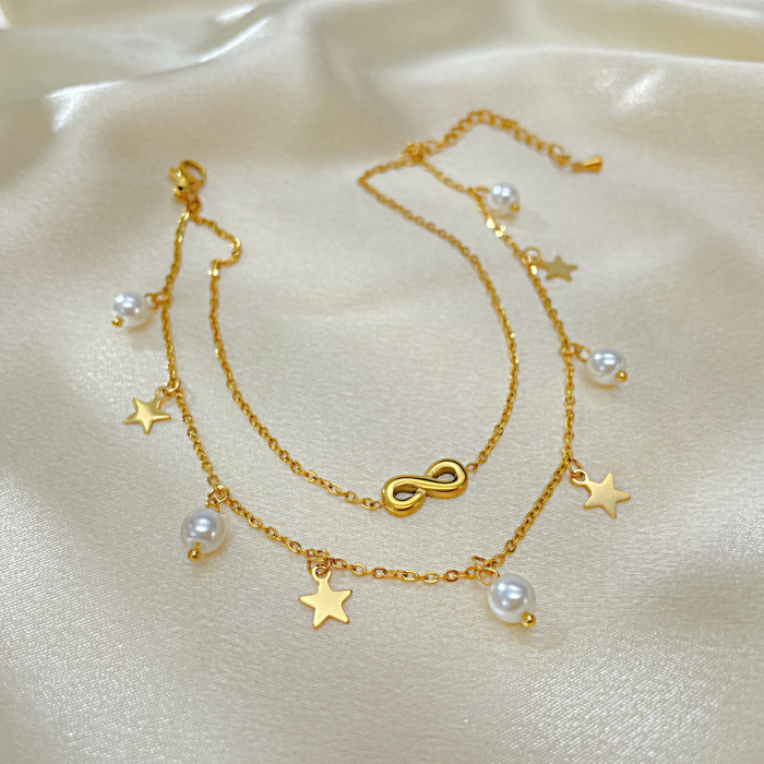Wholesale Stainiless Steel Anklet with Stars