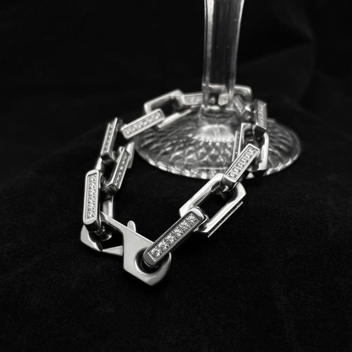 Wholesale Stainless Steel High Quality CNC CZ Bracelet