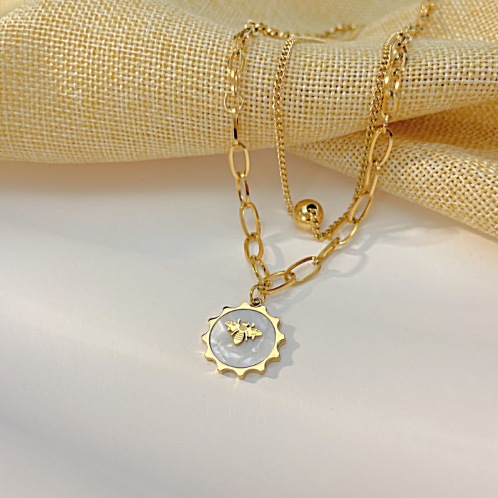 Wholesale Stainless Steel Double Layered Necklace