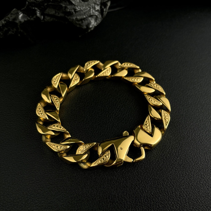 Wholesale Stainless Steel Men Gold Plated Bracelet
