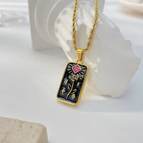 Wholesale Stainless Steel Flower Pendant Necklace