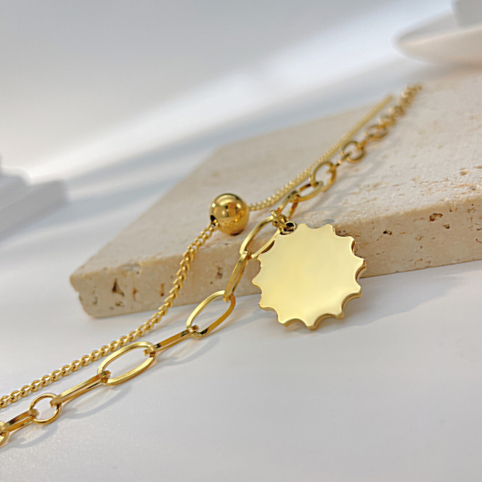 Wholesale Stainless Steel Double Layered Necklace
