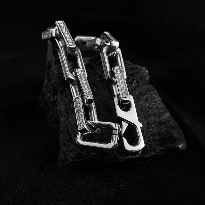 Wholesale Stainless Steel High Quality CNC CZ Bracelet