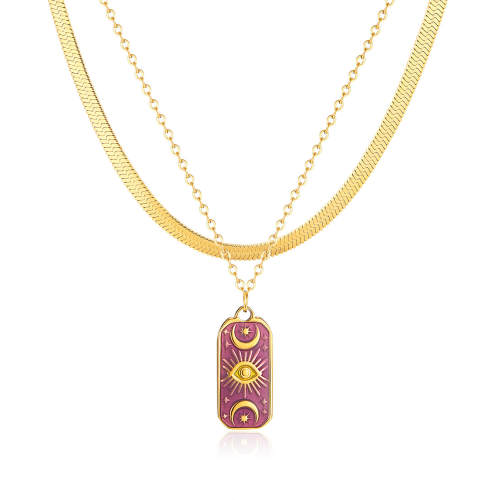 Wholesale Stainless Steel Purple Star and Moon Pendant