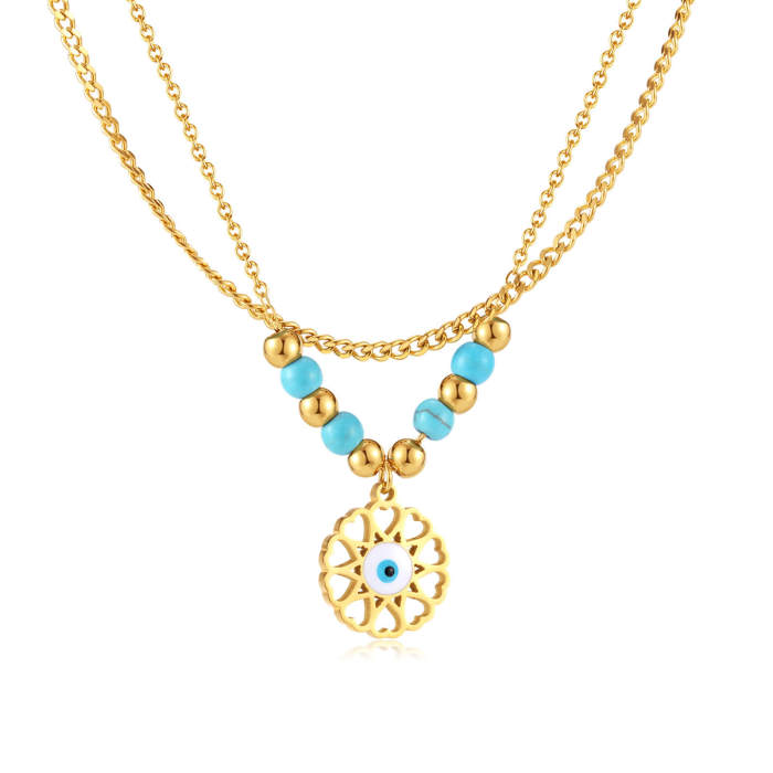 Wholesale Stainless Steel Women Layer Necklace