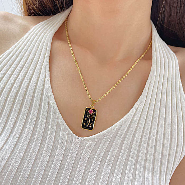 Wholesale Stainless Steel Flower Pendant Necklace