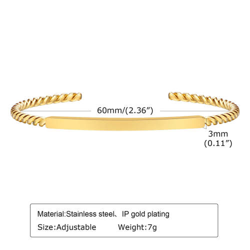 Wholesale Stainless Steel Gold Plated Bangle