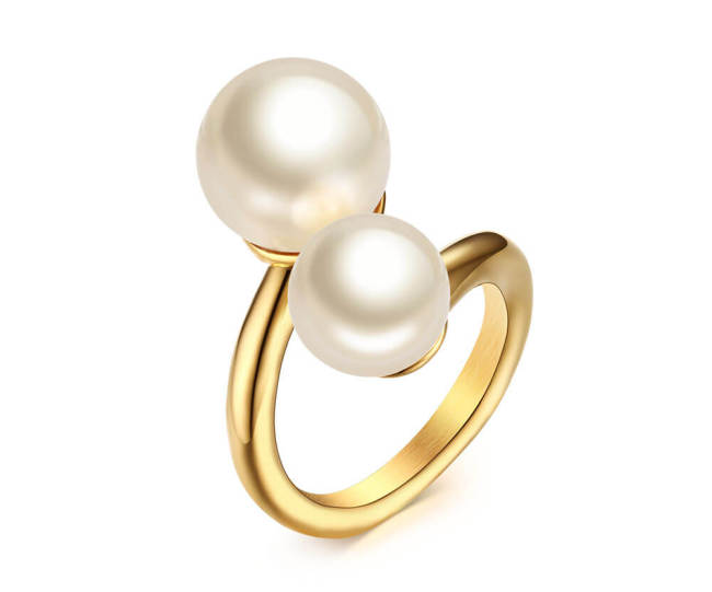 Wholesale 3MM Stainless Steel Pearl Ring