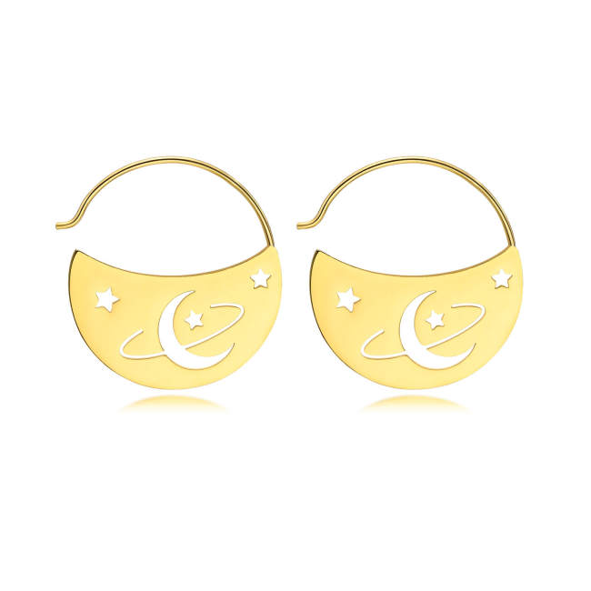 Wholesale Stainless Steel Moon Sun Earring