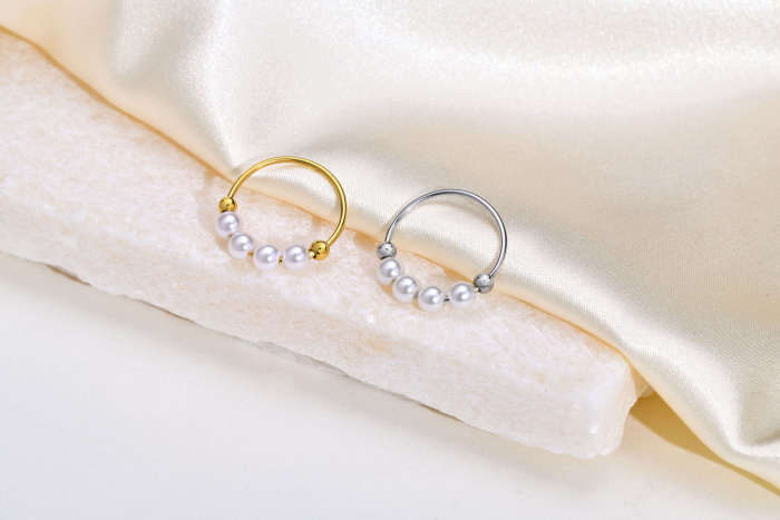 Wholesale Stainless Steel Women Ring with Pearl