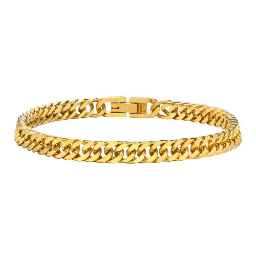 Wholesale Stainless Steel Gold Cuban Chain Bracelet