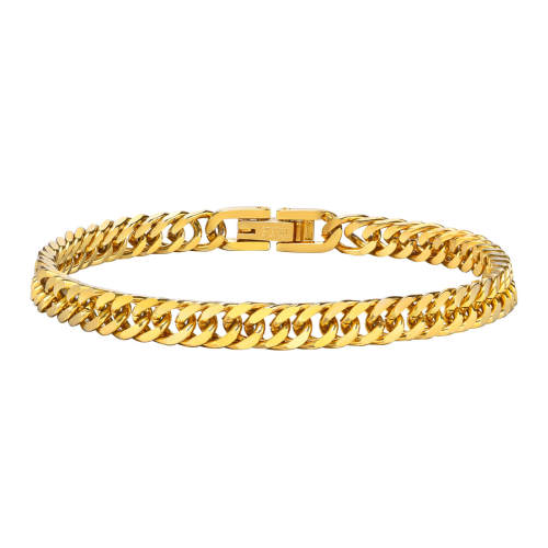 Wholesale Stainless Steel Gold Cuban Chain Bracelet