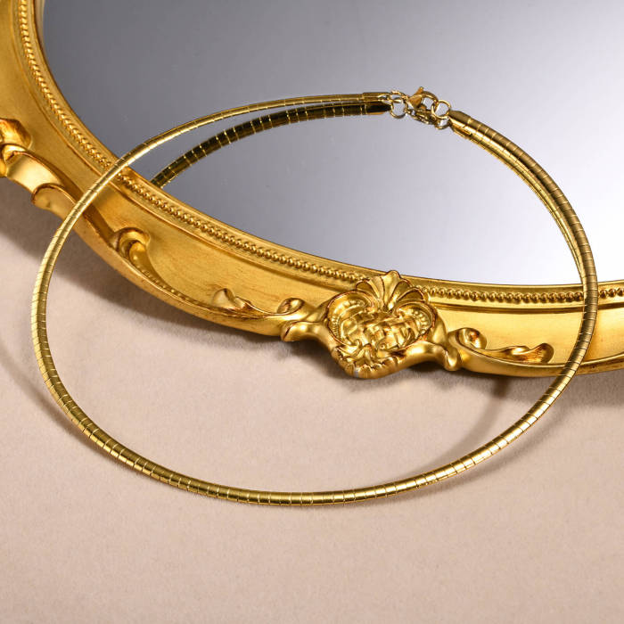 Wholesale Stainless Steel Flat Snake Chain Collar