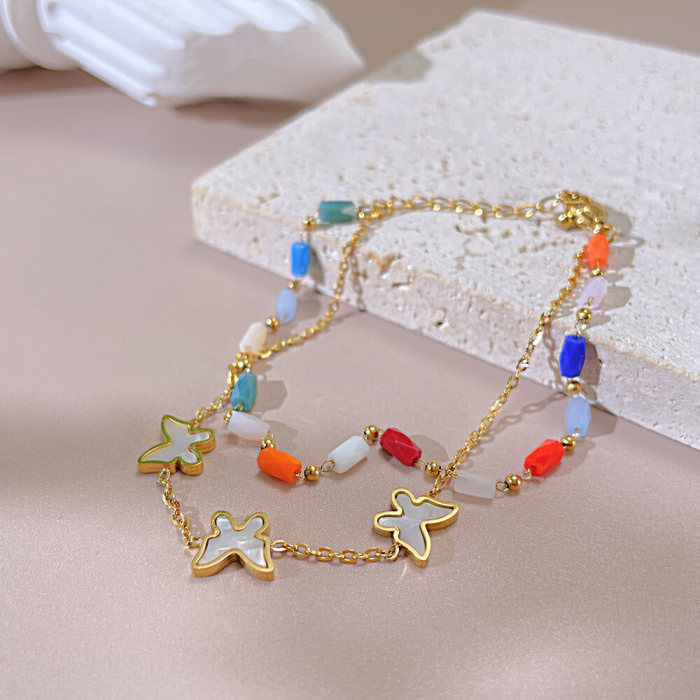 Wholesale Stainless Steel Shell Butterfly Bracelet