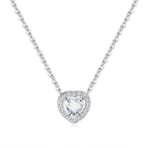 Wholesale Stainless Steel Earrings with Zirconia Heart Studs