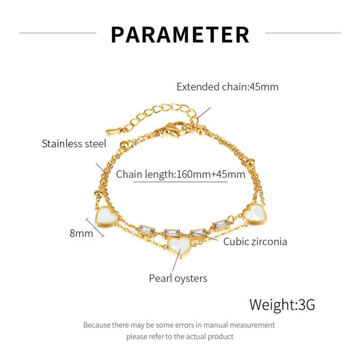 Wholesale Stainless Steel Love Double Layered Bracelet