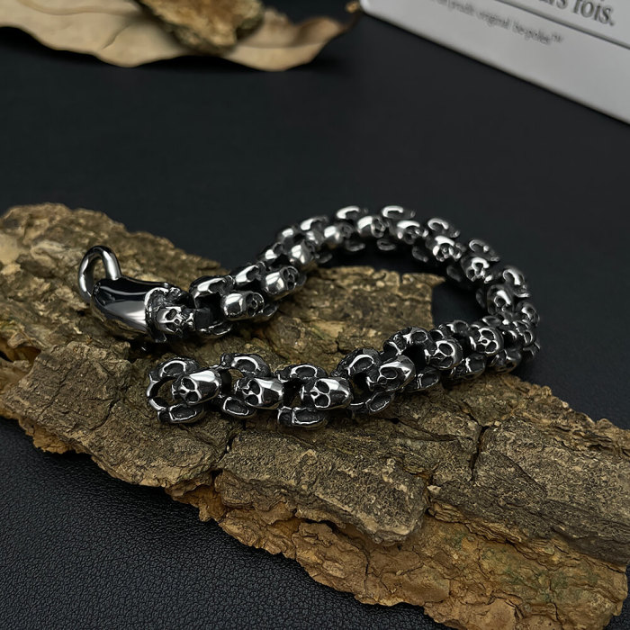 Wholesale Stainless Steel Men's Skull Bracelet