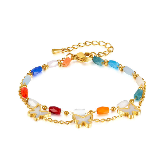 Wholesale Stainless Steel Shell Butterfly Bracelet