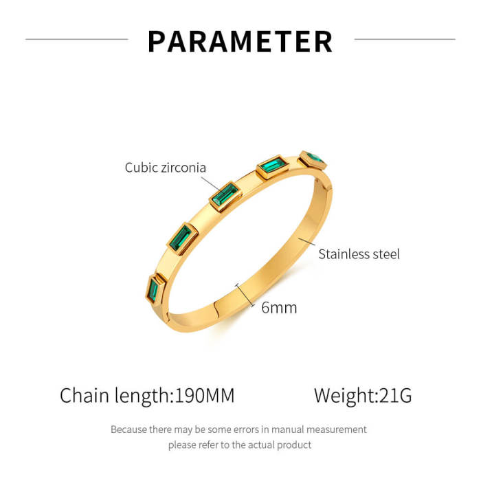 Wholesale Stainless Steel Bangle with Zirconia