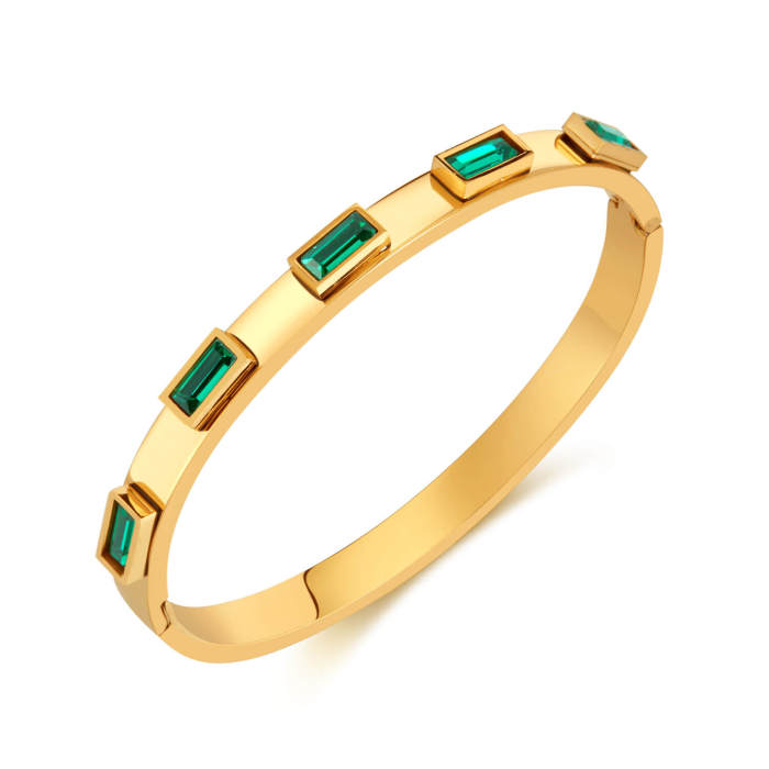 Wholesale Stainless Steel Bangle with Zirconia