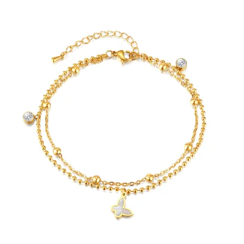 Wholesale Stainless Steel Butterfly Anklet