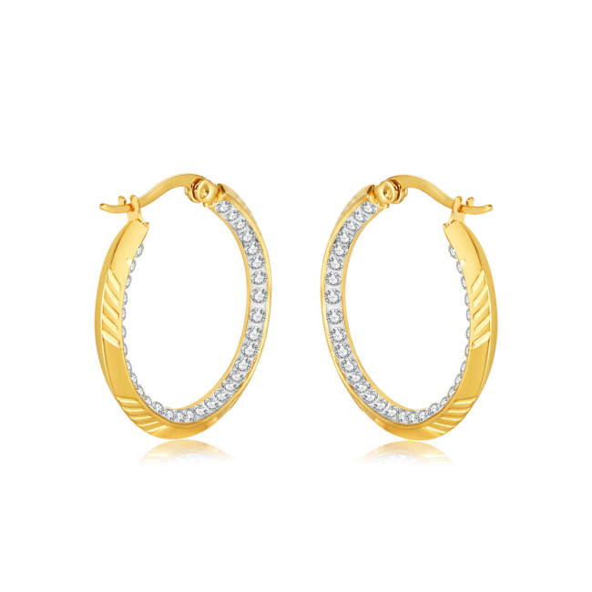 Wholesale Stainless Steel Luxury Zirconia Stud Earrings