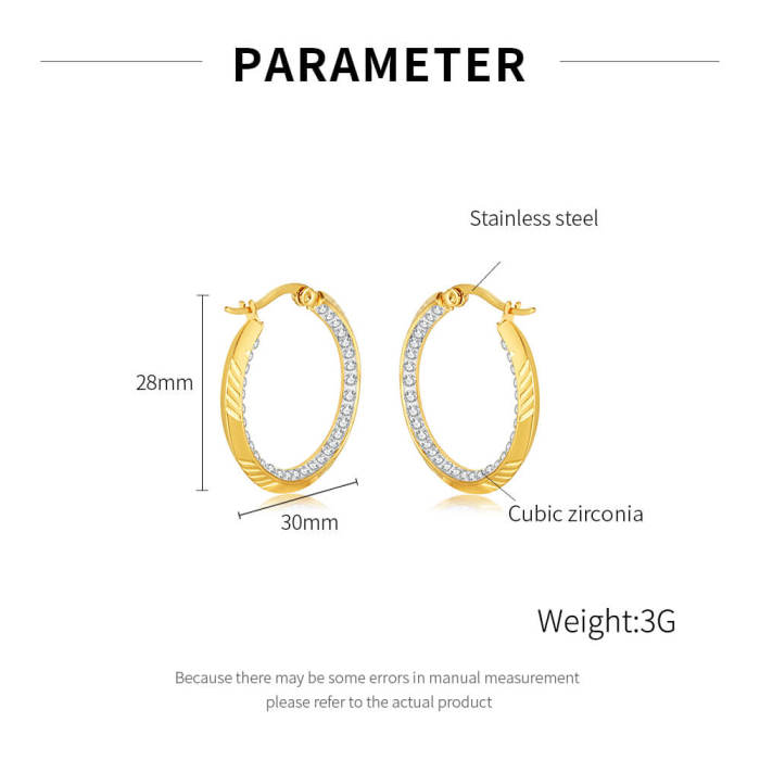 Wholesale Stainless Steel Luxury Zirconia Stud Earrings