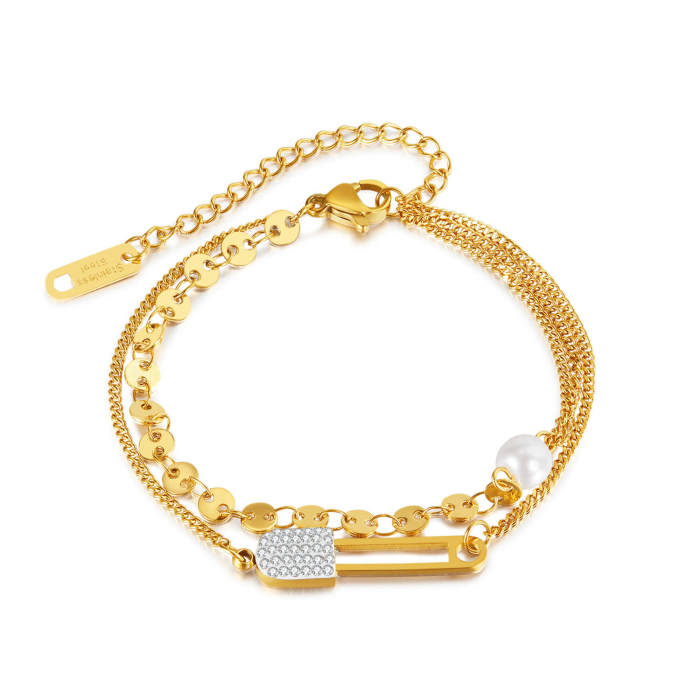 Wholesale Stainless Steel Double Layered Design Bracelet
