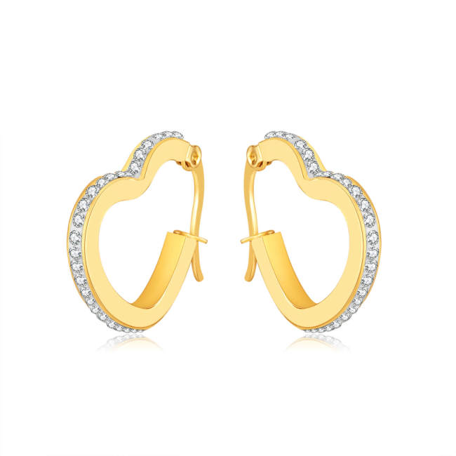 Wholesale Stainless Steel Love CZ Stud Earrings