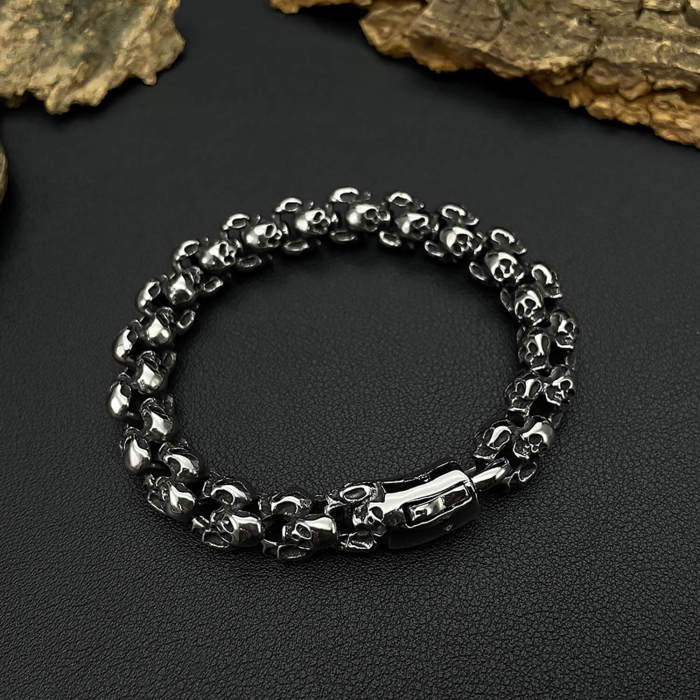 Wholesale Stainless Steel Men's Skull Bracelet