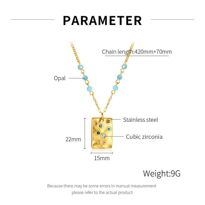 Wholesale Stainless Steel Colorful Zirconia Necklace