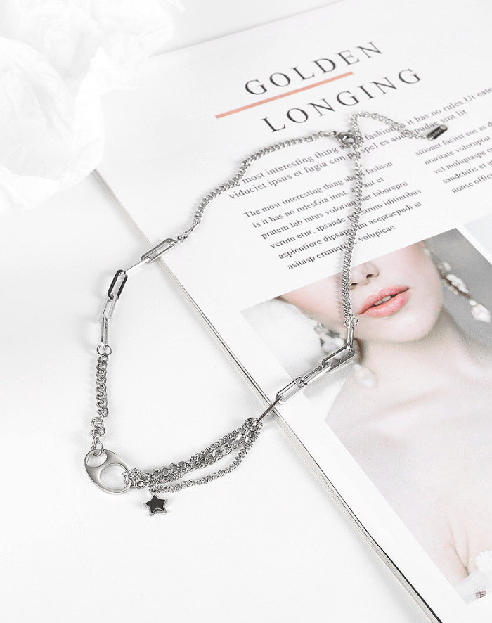 Wholesale Fashion Pentagram Stainless Steel Necklace