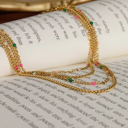 Wholesale Stainless Steel Minimalist Four-Layer Chain Necklace