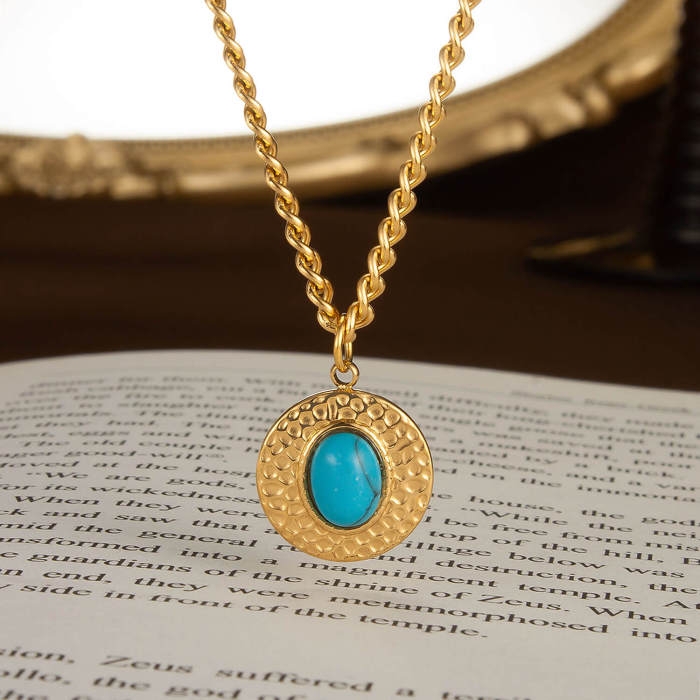 Wholesale Stainless Steel Turquoise Pendant