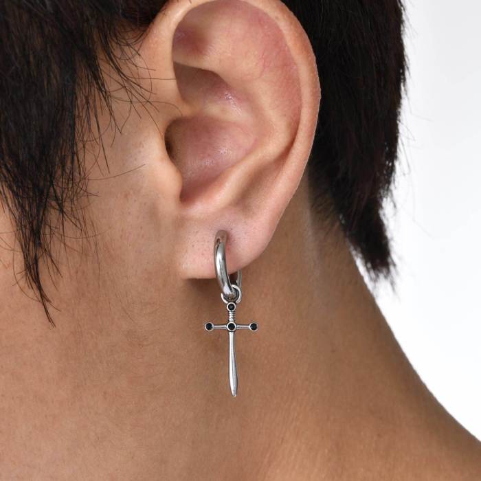 Wholesale Stainless Steel Mens Earring with Cross