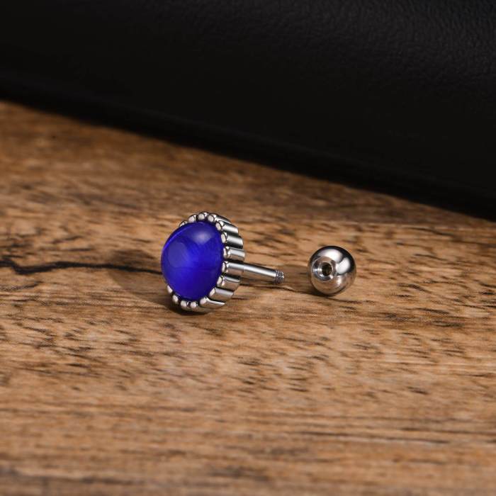 Wholesale Stainless Steel Sapphire Stud Earrings
