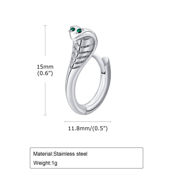 Wholesale Stainless Steel Cobra Earrings