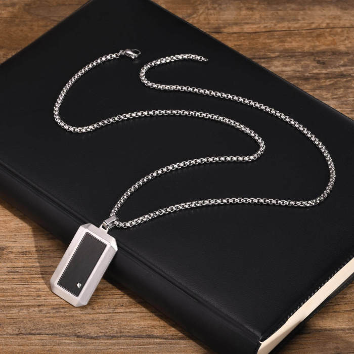 Wholesale Stainless Steel Black CZ Dog Tag