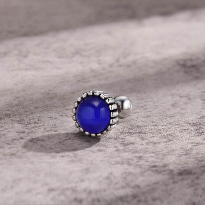 Wholesale Stainless Steel Sapphire Stud Earrings