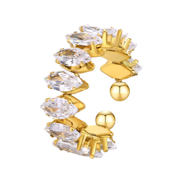 Wholesale Stainless Steel Zirconia Open Ring
