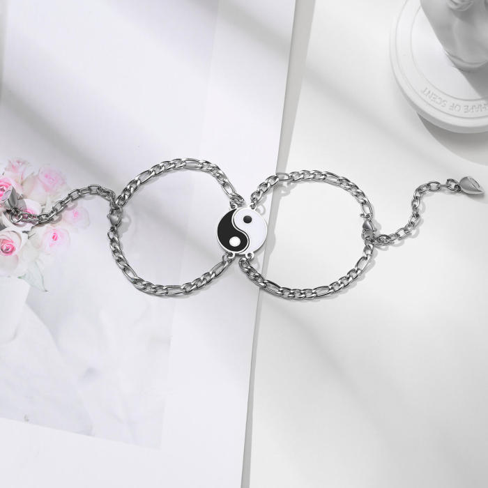 Wholesale Stainless Steel Tai Chi Couple Bracelet